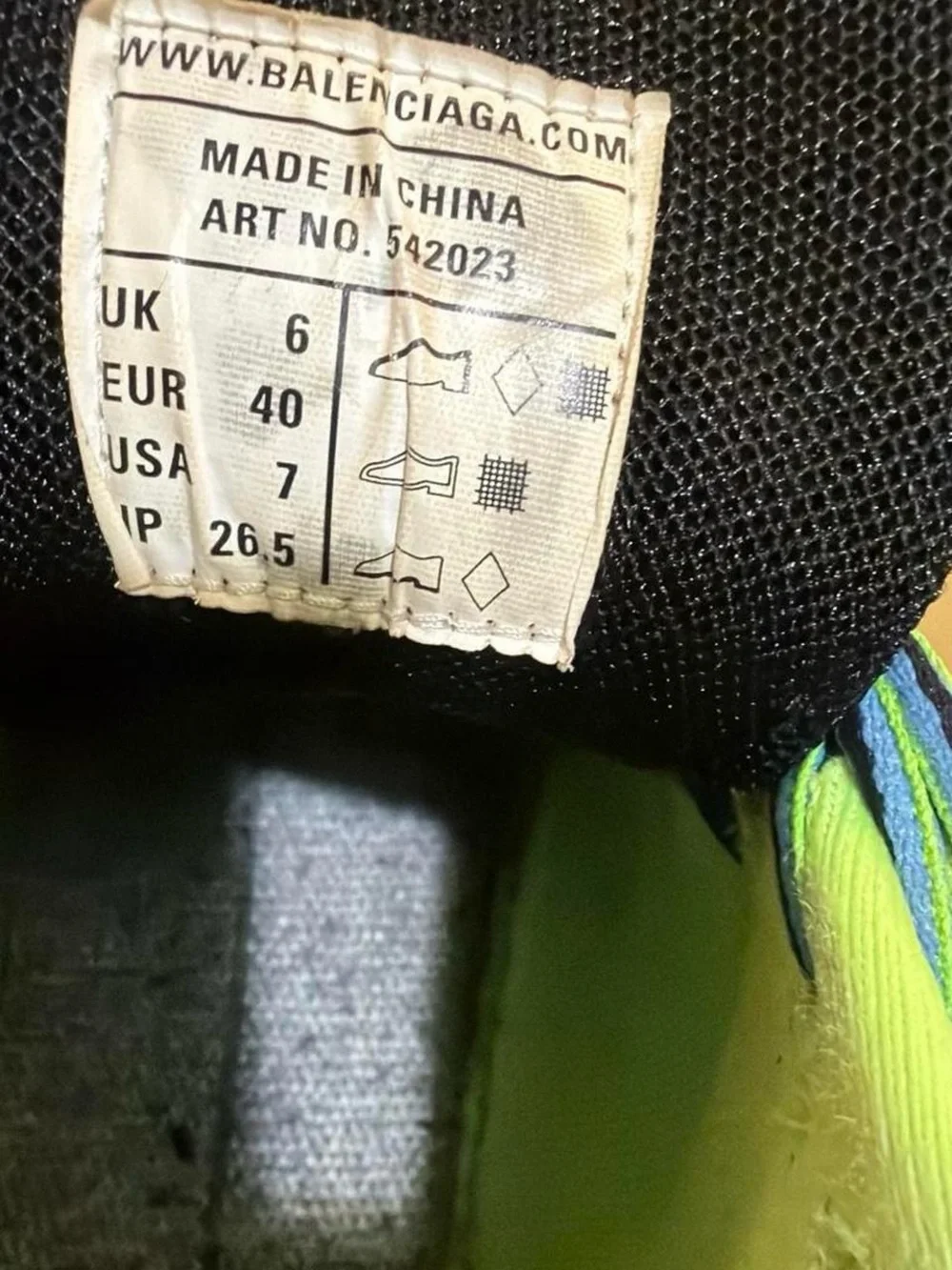 Balenciaga Men's Blue, Neon Green & Black Track Sneakers